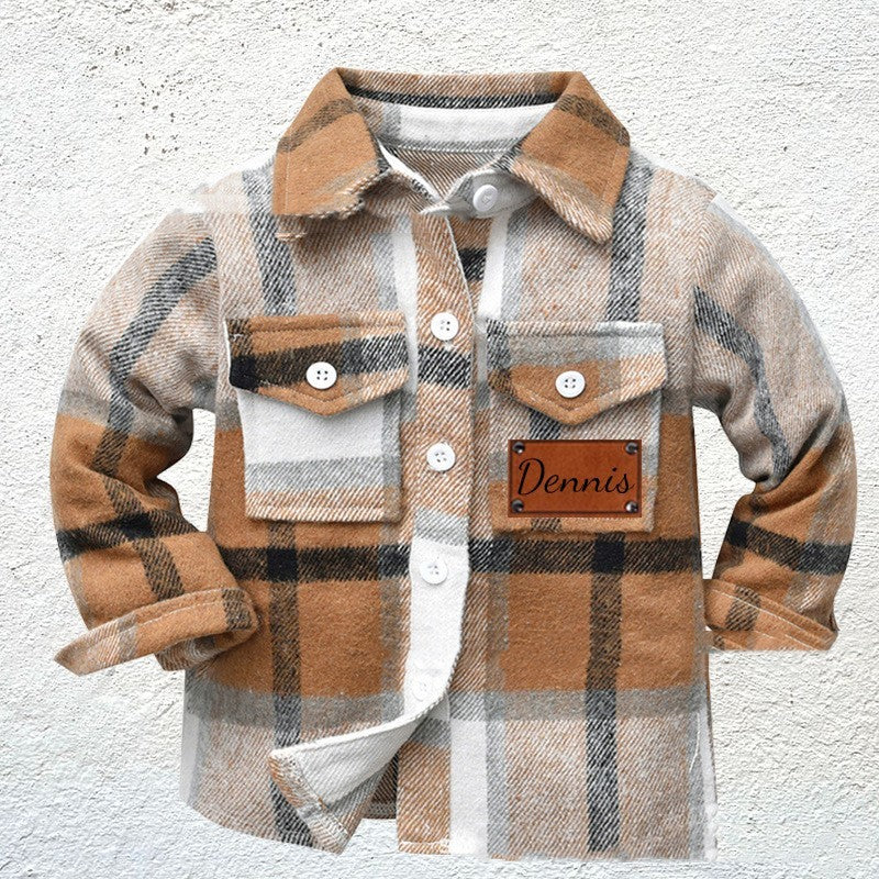 Children's Patchwork Flannel Checkered Shirt