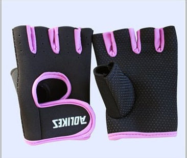 Half glovesMaterial: lycra/silica gel shock absorbing particles
 
 
 Product name: sports breathable non-slip gloves
 
 
 Style: breathable and non-slip
 
 
 Color: rose/grey/bHalf gloves