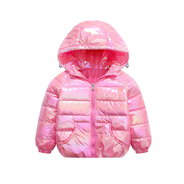 Short Bright Neon Puffer Jacket for boys and girls