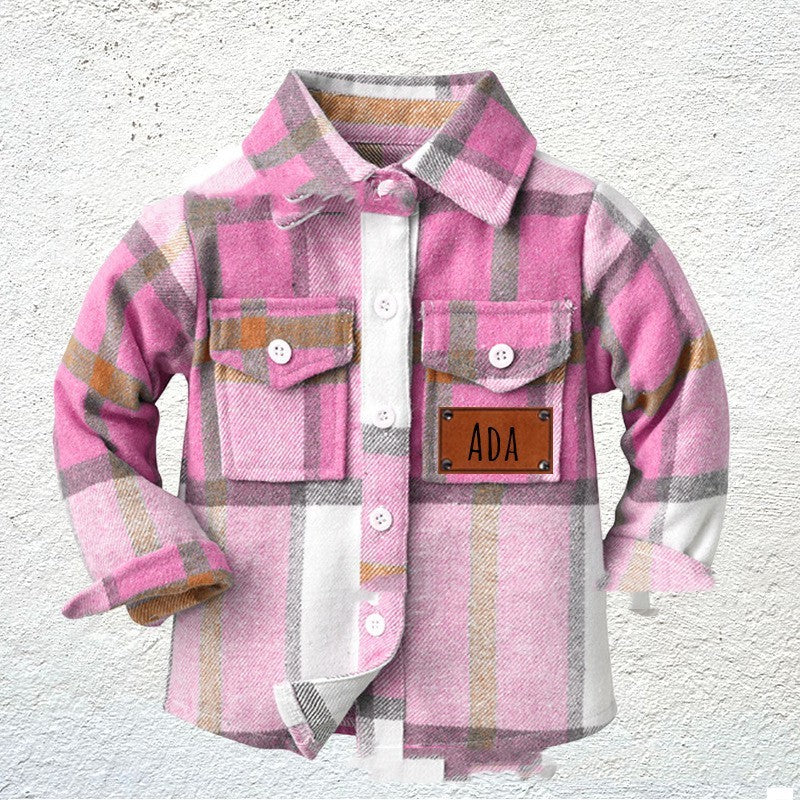 Children's Patchwork Flannel Checkered Shirt